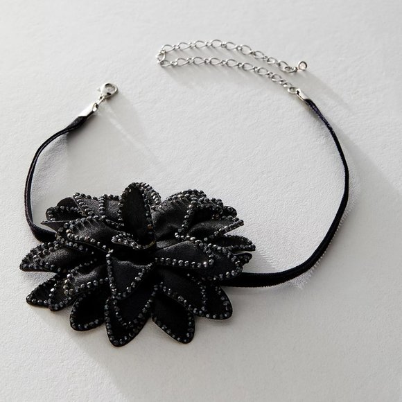 SOLD- Free People From Dusk Till Dawn Choker Black w/ Rhinestones NWT - Picture 4 of 5